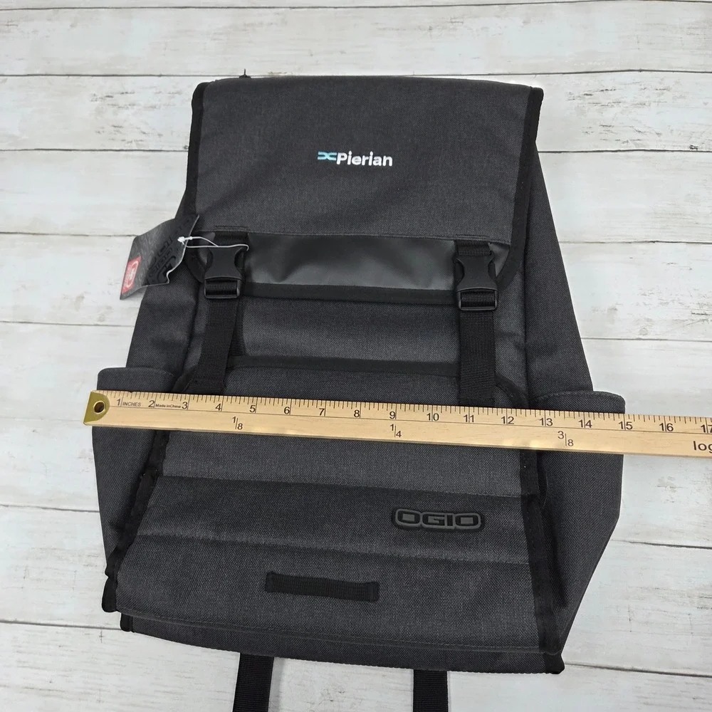 OGIO Pierian Rucksack Laptop Backpack Mens Heather Gray Buckle Flap Canvas
